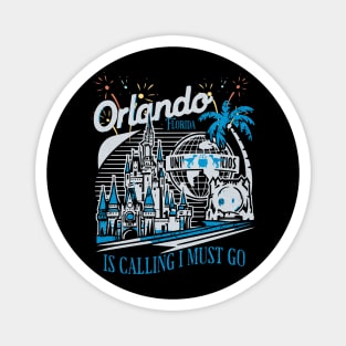 Orlando Florida is calling I must go Theme Park Vintage Retro Design Magnet